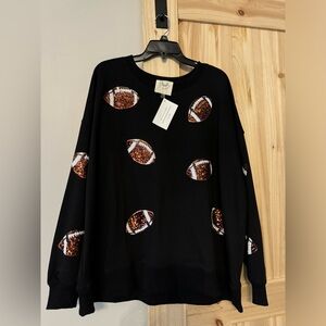 Oversized Sequin Pullover - black
